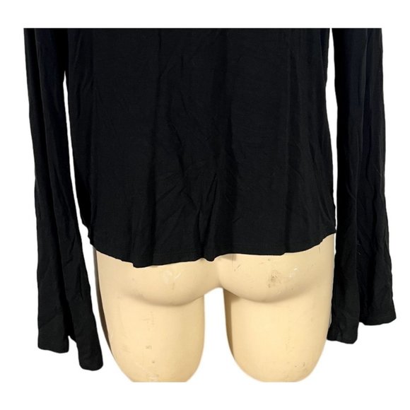 American Eagle Soft & Sexy black T shirt size XS draped front, deep v-neck, long - Picture 4 of 8